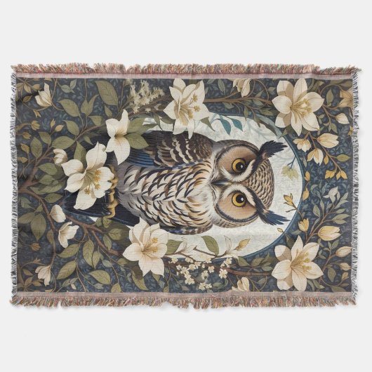 Couverture Belle Chouette Et Fleurs De Jasmin (Devant)
