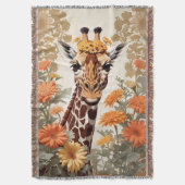 Couverture Belle Giraffe et Gerbera Daisy Flowers (devant Vertical)