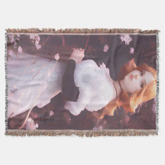 Couverture Belle Jeune Fille Parmi Les Fleurs Roses Portrait (Devant)