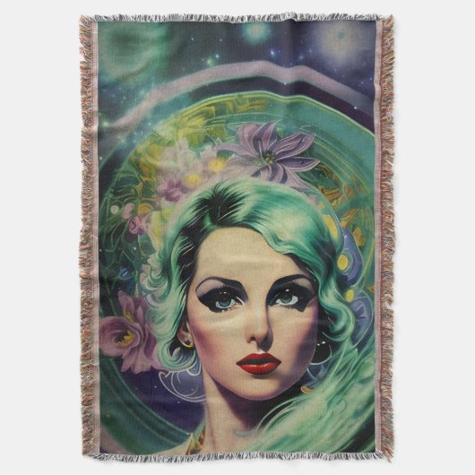 Couverture Belle Lavande & Green Retro Style Space Woman (devant Vertical)