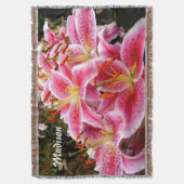 Couverture Belle Lys Stargazer Rose Sherpa Blanket (devant Vertical)