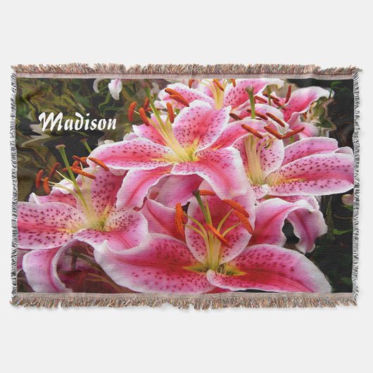 Couverture Belle Lys Stargazer Rose Sherpa Blanket (Devant)