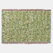 Couverture Belle motif en tricot de mamie vert olive (Devant)