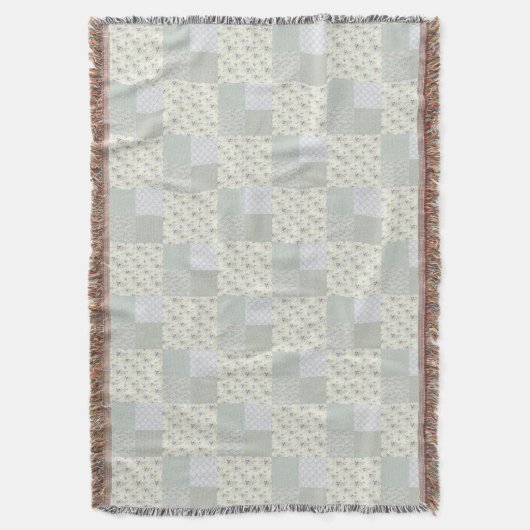 Couverture Belle patchwork vert doux (devant Vertical)