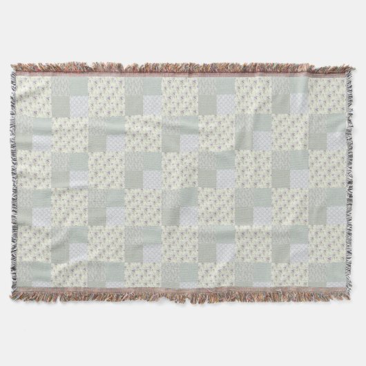 Couverture Belle patchwork vert doux (Devant)