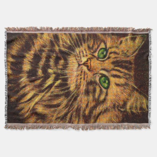 Couverture belle tabby à cheveux longs imprimé chat (Devant)