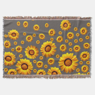 Couverture Belles fleurs jaunes sur arrière - plan gris