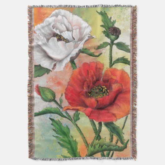 Couverture Belles Pépites Blanches Rouges Jeter Blanket (devant Vertical)