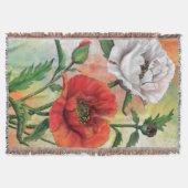 Couverture Belles Pépites Blanches Rouges Jeter Blanket (Devant)