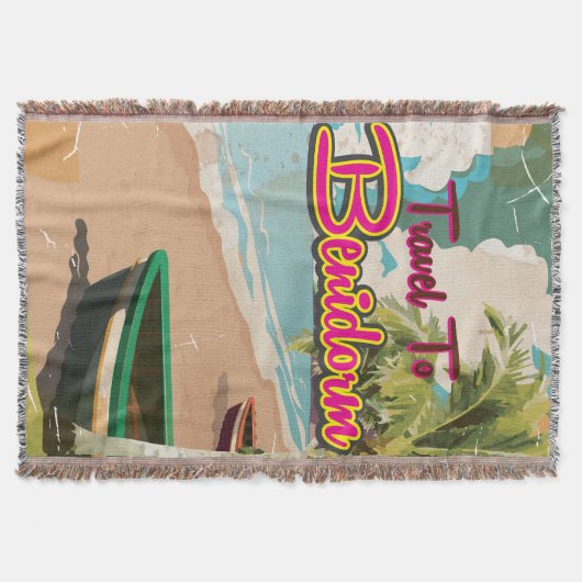 Couverture Benidorm, Espagne Affiche de vacances vintage (Devant)