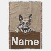 Couverture Berger Allemand Peeking Chien Chien Chien Animal (devant Vertical)