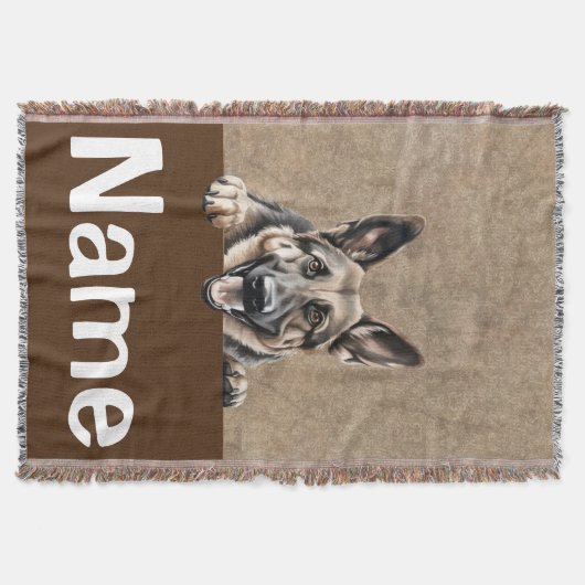 Couverture Berger Allemand Peeking Chien Chien Chien Animal (Devant)