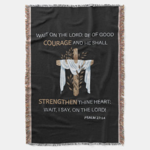 Couverture Bible Verse Écriture Psaume 27:14 KJV