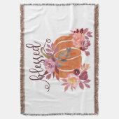 Couverture Bienheureux - Citrouille d'automne avec fleurs ros (devant Vertical)