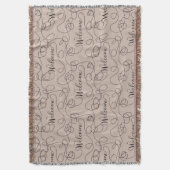 Couverture BIENVENUE noir sans couture motif avec LIGNES (devant Vertical)