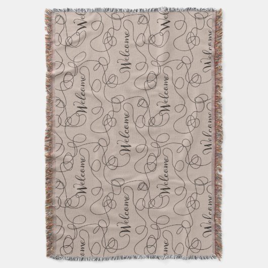 Couverture BIENVENUE noir sans couture motif avec LIGNES (devant Vertical)