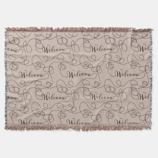 Couverture BIENVENUE noir sans couture motif avec LIGNES (Devant)