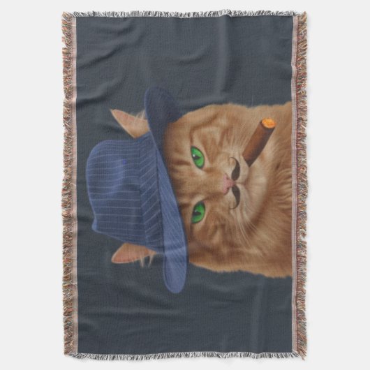 Couverture Big Al "The Paw-Father" Cat Woven Throw Blanket (devant Vertical)