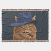 Couverture Big Al "The Paw-Father" Cat Woven Throw Blanket (Devant)