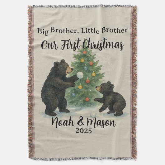 Couverture Big Brother Little Brother Bear Custom Christmas (devant Vertical)