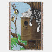 Couverture Birdhouse Tabby Cat Napping (devant Vertical)