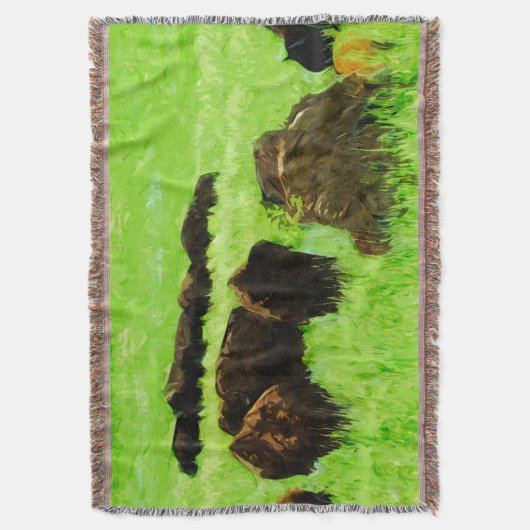 Couverture Bison Américain Avec Jeune Impressionnisme Abstrai (devant Vertical)