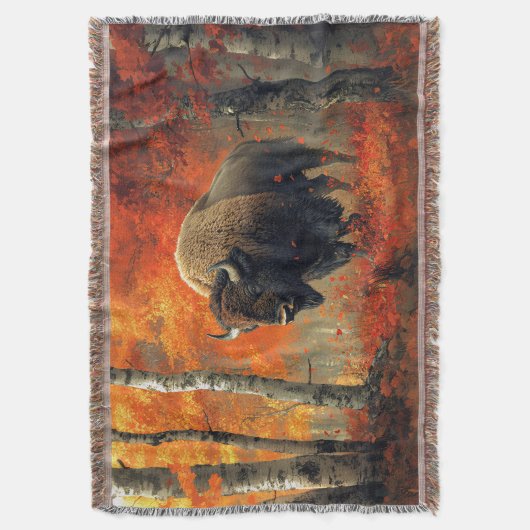 Couverture Bison dans l'artisanat boisé d'automne (devant Vertical)