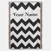 Couverture Black Bold Chevron avec nom personnalisé (devant Vertical)
