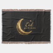 Couverture Black & Gold Eid Mubarak Decorative Pillow – Ramad (Devant)