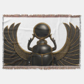 Couverture Black & Gold Pharaonic Beetle Throw Blanket (Devant)