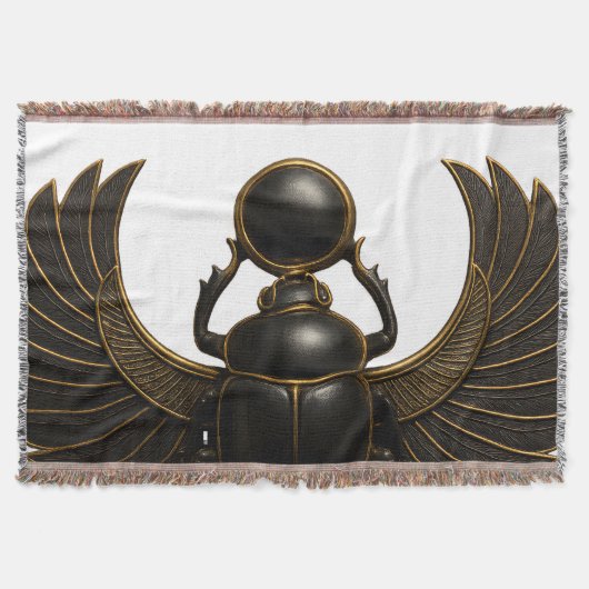 Couverture Black & Gold Pharaonic Beetle Throw Blanket (Devant)