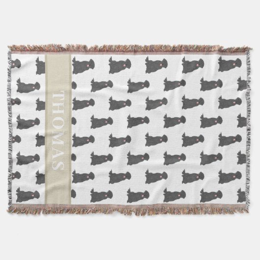 Couverture Black Lab personnalisé Rose & Blanc (Devant)