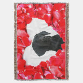 Couverture Black Labrador Chien Rose Coeur Photo Jetée Blanch (devant Vertical)