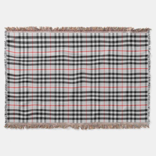 Couverture Black White Red Classic Checkered Fabric (Devant)