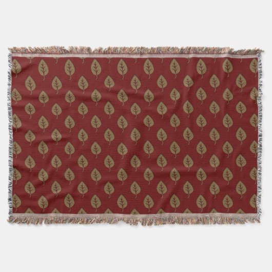 Couverture Blanc Chic Gold Burgundy Rouge Leaf Jeter (Devant)