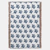 Couverture Blanc et Marine Leaves Motif Jeu blanc (devant Vertical)