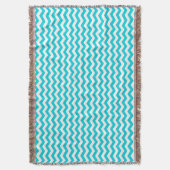Couverture Blanc et motif de zigzag d'Aqua (devant Vertical)
