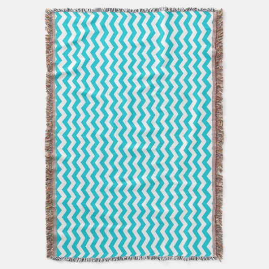 Couverture Blanc et motif de zigzag d'Aqua (devant Vertical)