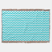Couverture Blanc et motif de zigzag d'Aqua (Devant)