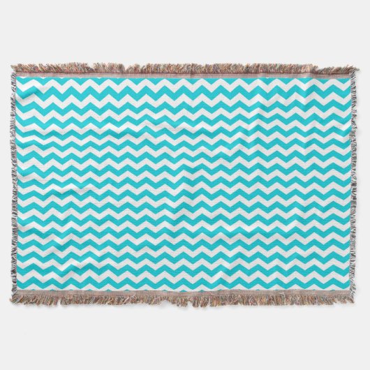 Couverture Blanc et motif de zigzag d'Aqua (Devant)