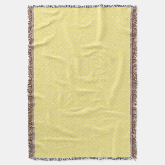 Couverture Blanc sur citron Jaune Faux Tricot Motif (devant Vertical)