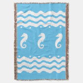 Couverture BLANC sur l'aqua turquoise MER BLUE HORSE vie côti (devant Vertical)