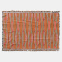Blanche à jeton orange brûlé et gris avec frange