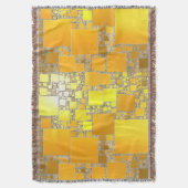 Couverture Blanche à lancer carrée jaune et orange (devant Vertical)