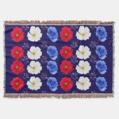 Couverture Blanche à lancer rouge, blanc et bleu (Devant)