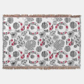 Couverture Blanche à lancer, Rouge et Noir, Quilting, Patchwo (Devant)