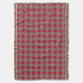 Couverture Blanche à lancer rustique à plaid rouge (devant Vertical)