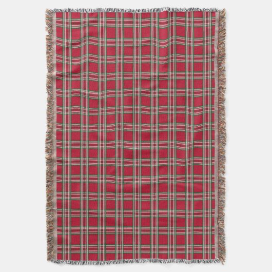 Couverture Blanche à lancer rustique à plaid rouge (devant Vertical)