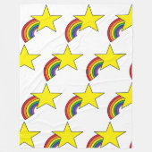 Couverture blanche avec arcs-en-ciel et étoiles ja (Devant)