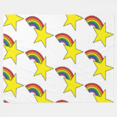 Couverture blanche avec arcs-en-ciel et étoiles ja (Devant (Horizontal))